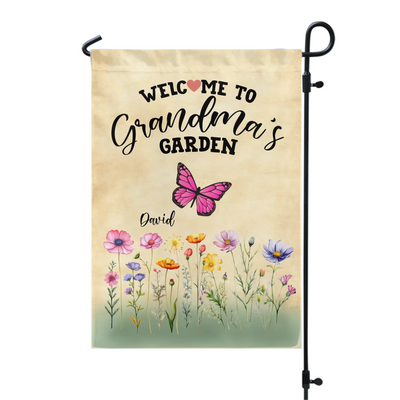 Welcome To Grandma’s Garden - Personalized Garden Flag, Gift For Grandma - GF183