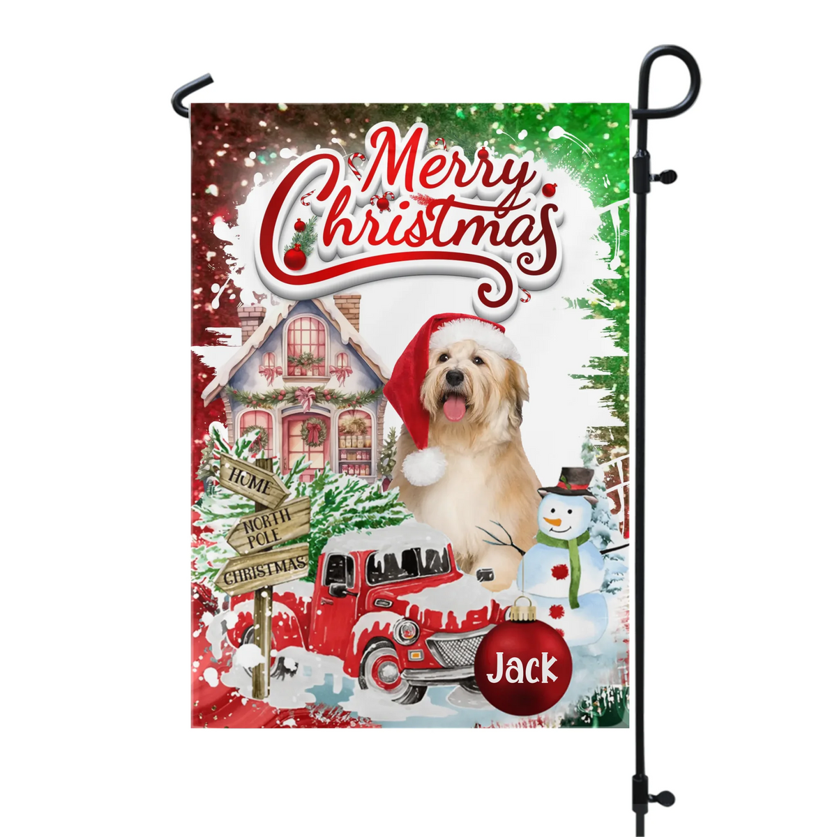 Pet Merry Christmas - Personalized Garden Flag, Christmas Gift For Pet Lovers - GF459AN