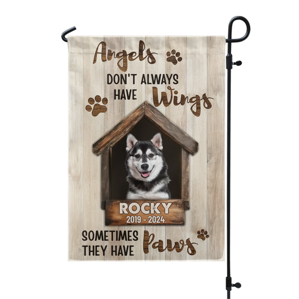 Angels Don’t Always Have Wings - Personalized Garden Flag, Pet Memorial Gift, Loss Of Pet, Sympathy Gift