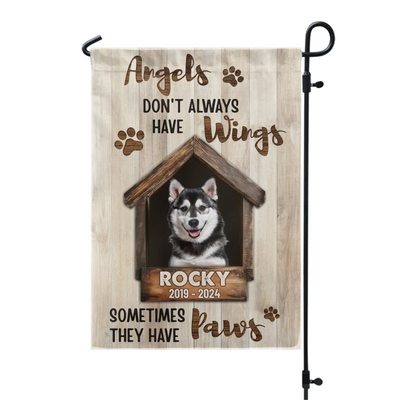 Angels Don’t Always Have Wings - Personalized Garden Flag, Pet Memorial Gift, Loss Of Pet, Sympathy Gift