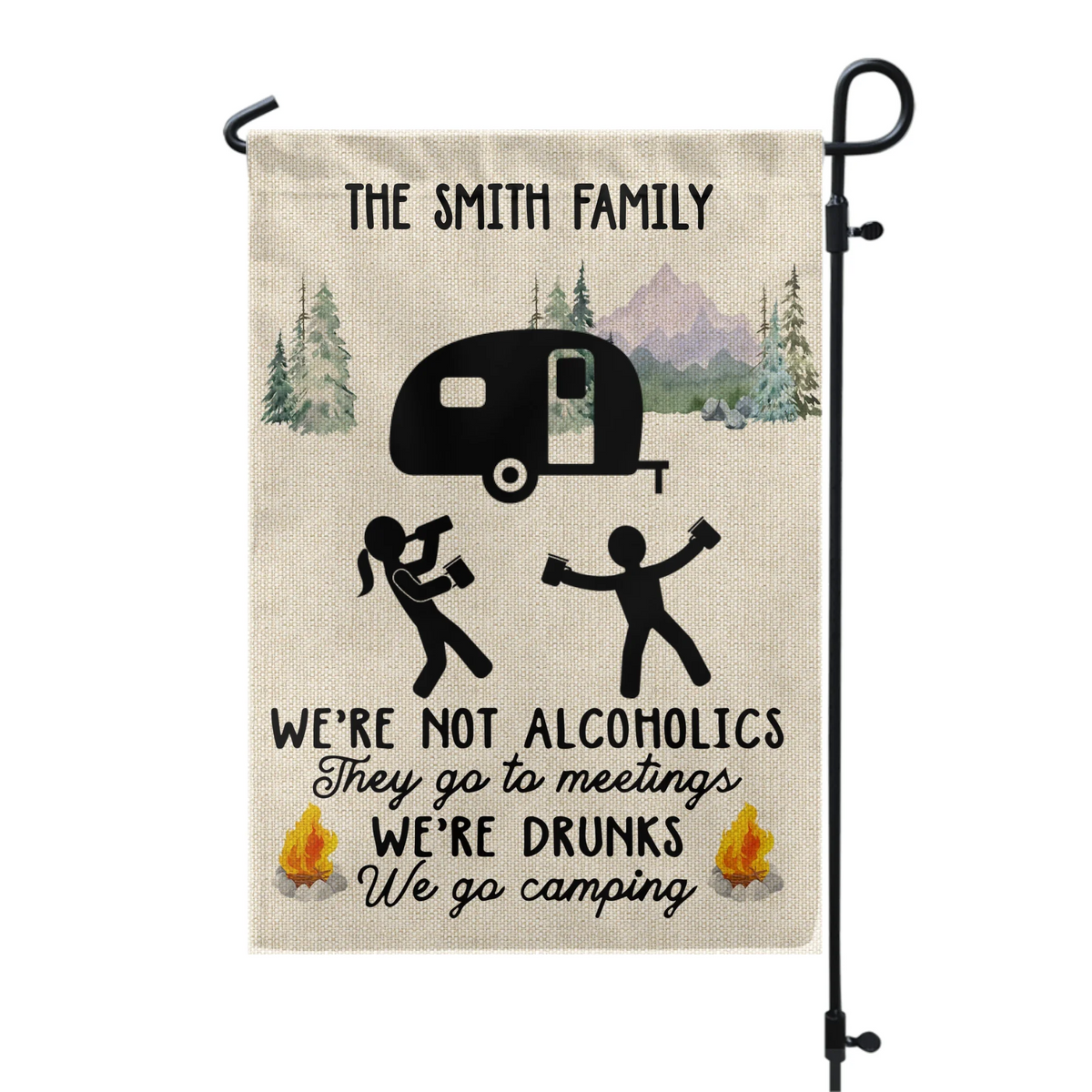 We're Drunks We Go Camping - Personalized Garden Flag, Funny Camping Decor, Gift for Camper