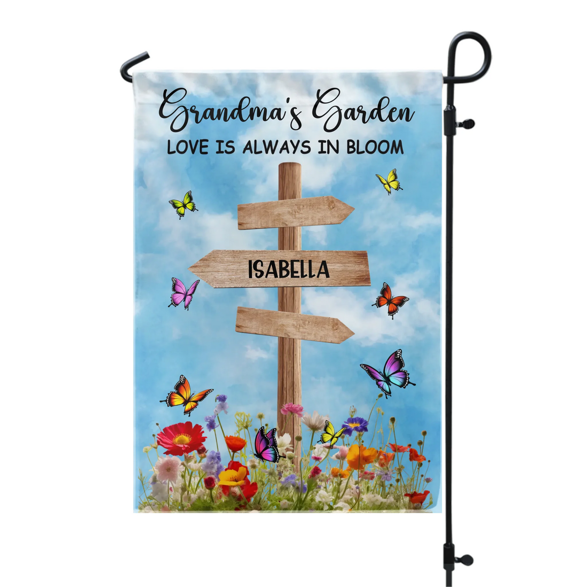 Grandma’s Garden Love Is Always In Bloom - Personalized Garden Flag, Gift For Mom, Grandma, Garden Decor