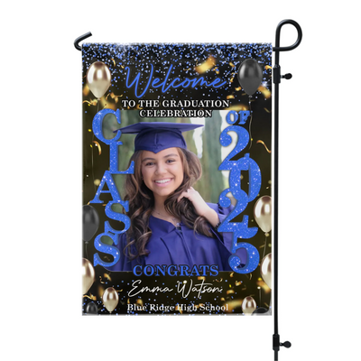 Welcome To The Graduation Celebration - Personalized Garden Flag, Graduation Party Decor