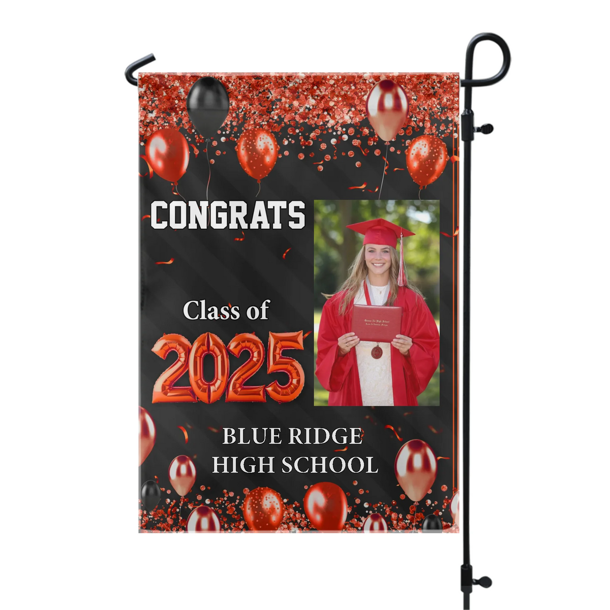 Congrats Graduation - Personalized Garden Flag, Graduation Party Decoration, 2025 Grad Gift