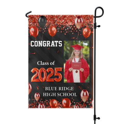 Congrats Graduation - Personalized Garden Flag, Graduation Party Decoration, 2025 Grad Gift