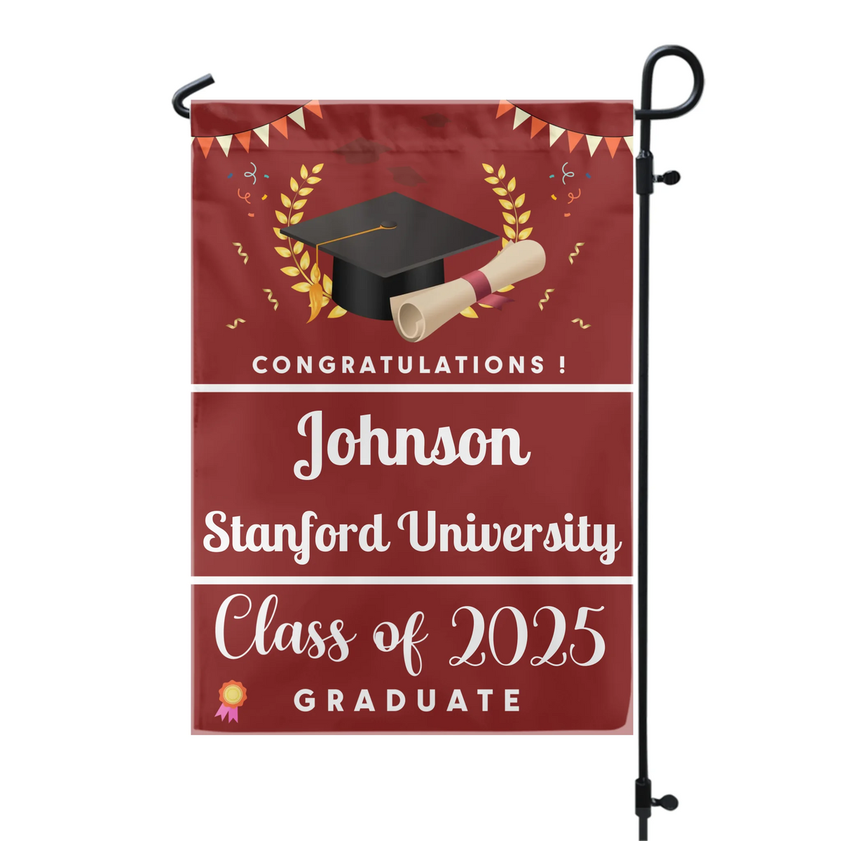 Congratulations Class of 2025 Graduate - Personalized Garden Flag, College Grad Flag, Class of 2025 Grad Flag