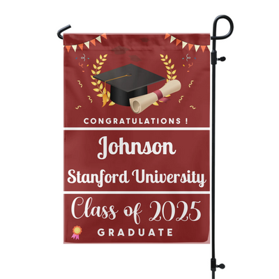Congratulations Class of 2025 Graduate - Personalized Garden Flag, College Grad Flag, Class of 2025 Grad Flag