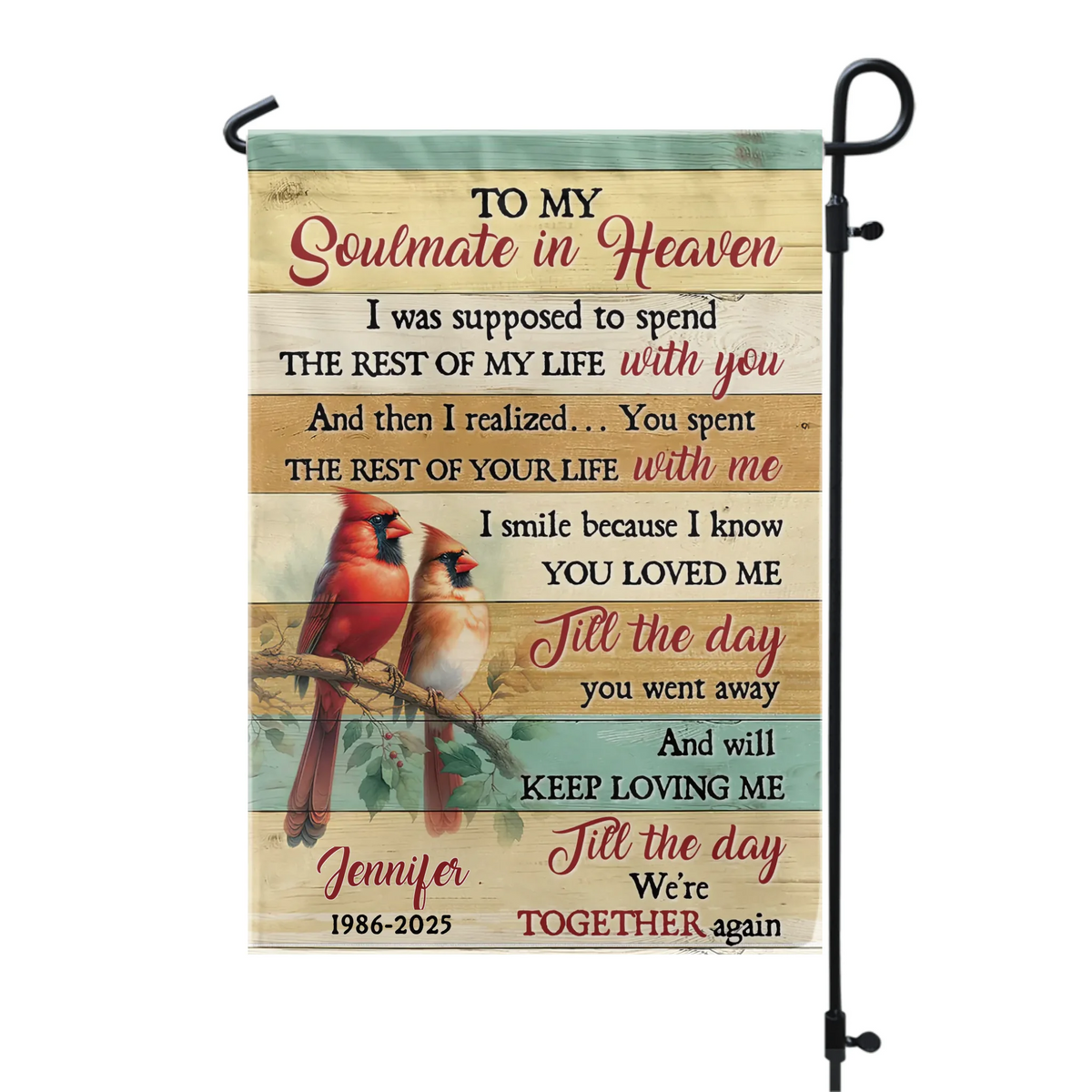 My Soulmate In Heaven - Personalized Garden Flag, Memorial Gift For Loss Of Loved One