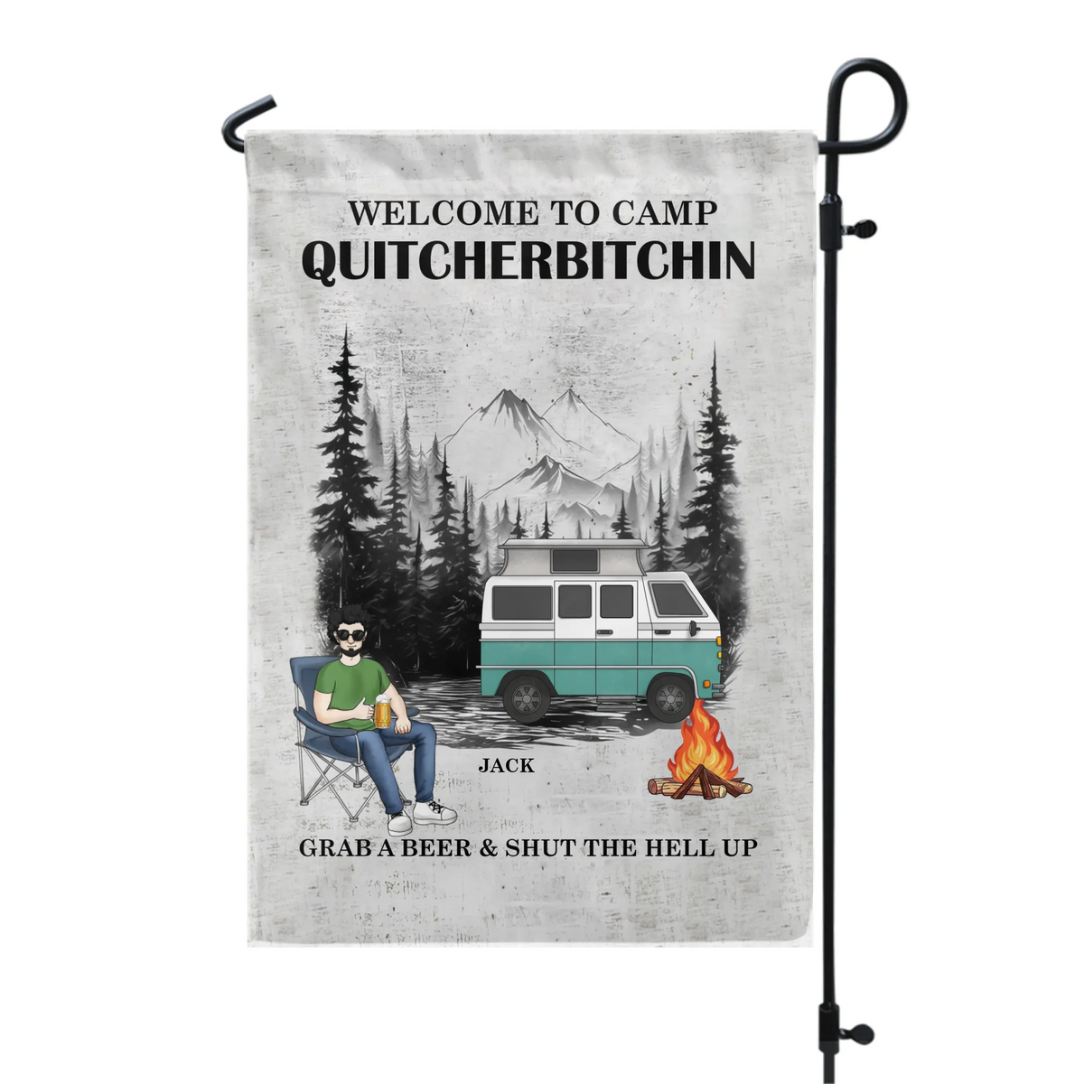 Welcome To Camp Quitcherbitchin - Personalized Garden Flag, Gift For Camping Lovers
