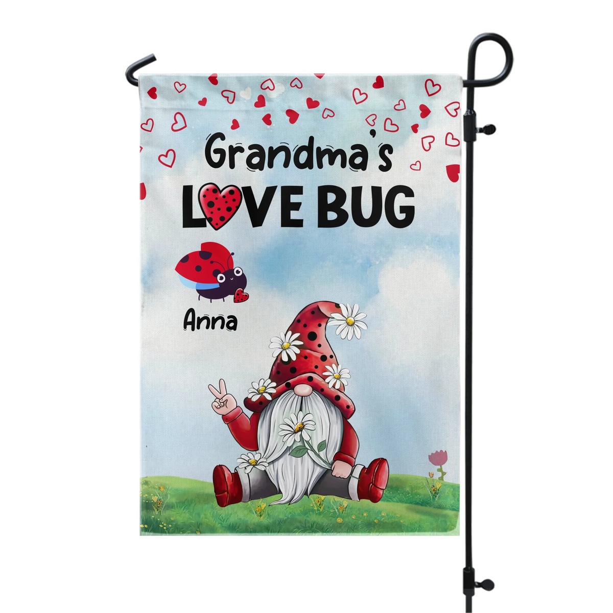 Grandma's Love Bugs - Personalized Garden Flag, Gift For Mommy Nana Grandma Auntie