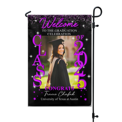 Welcome To The Graduation Celebration - Personalized Garden Flag, Custom Graduation Gift