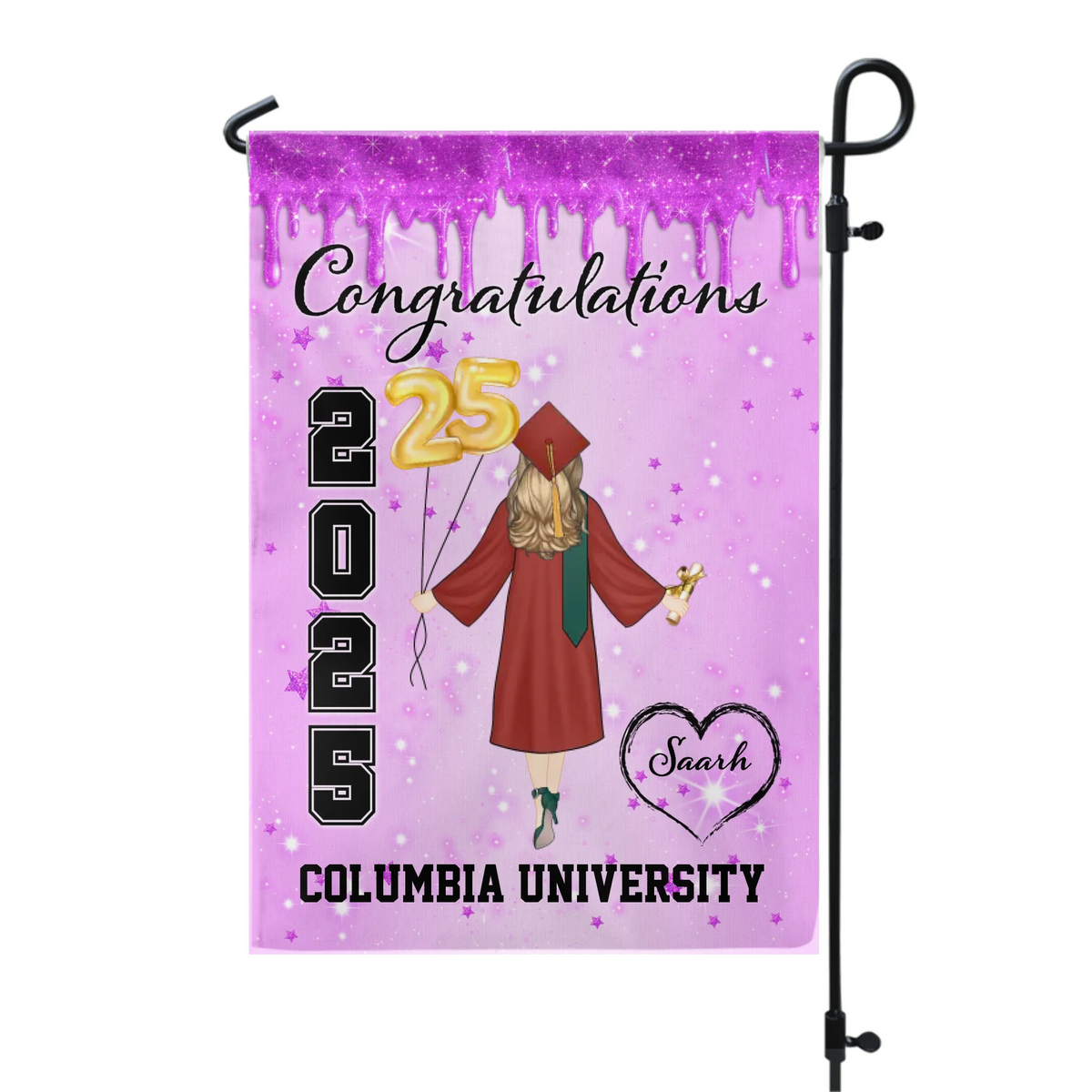 Congratulations 2025 Graduate - Personalized Garden Flag, Grad Party Decoration