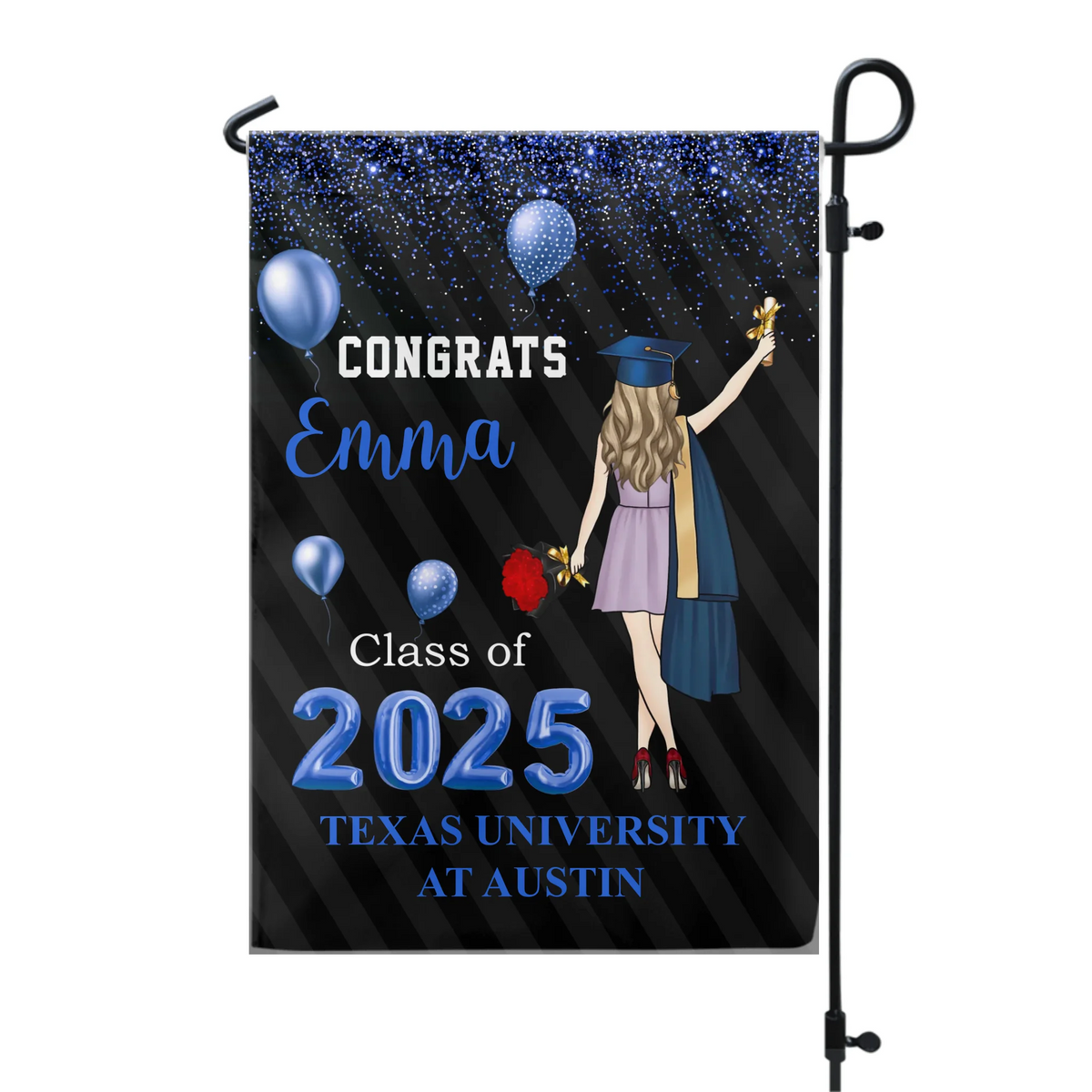 She/He Did It - Personalized Garden Flag, Grad Gift, Class Of 2025