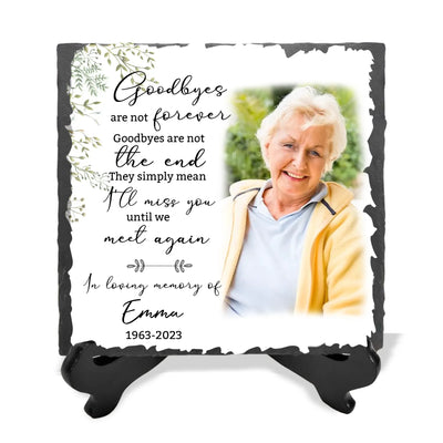 Goodbyes Are Not Forever - Personalized Memorial Stone, Sympathy Gift
