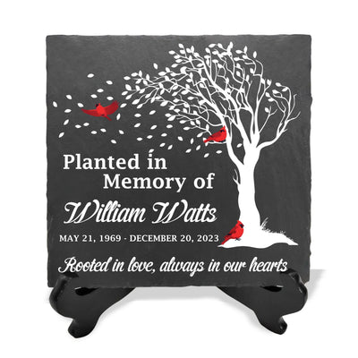 Planted In Memory Of Grandma Grandpa - Personalized Memorial Stone, Remembrance Sympathy Gift for Loss of Loved One, Loss of Mom, Loss of Dad - MS67