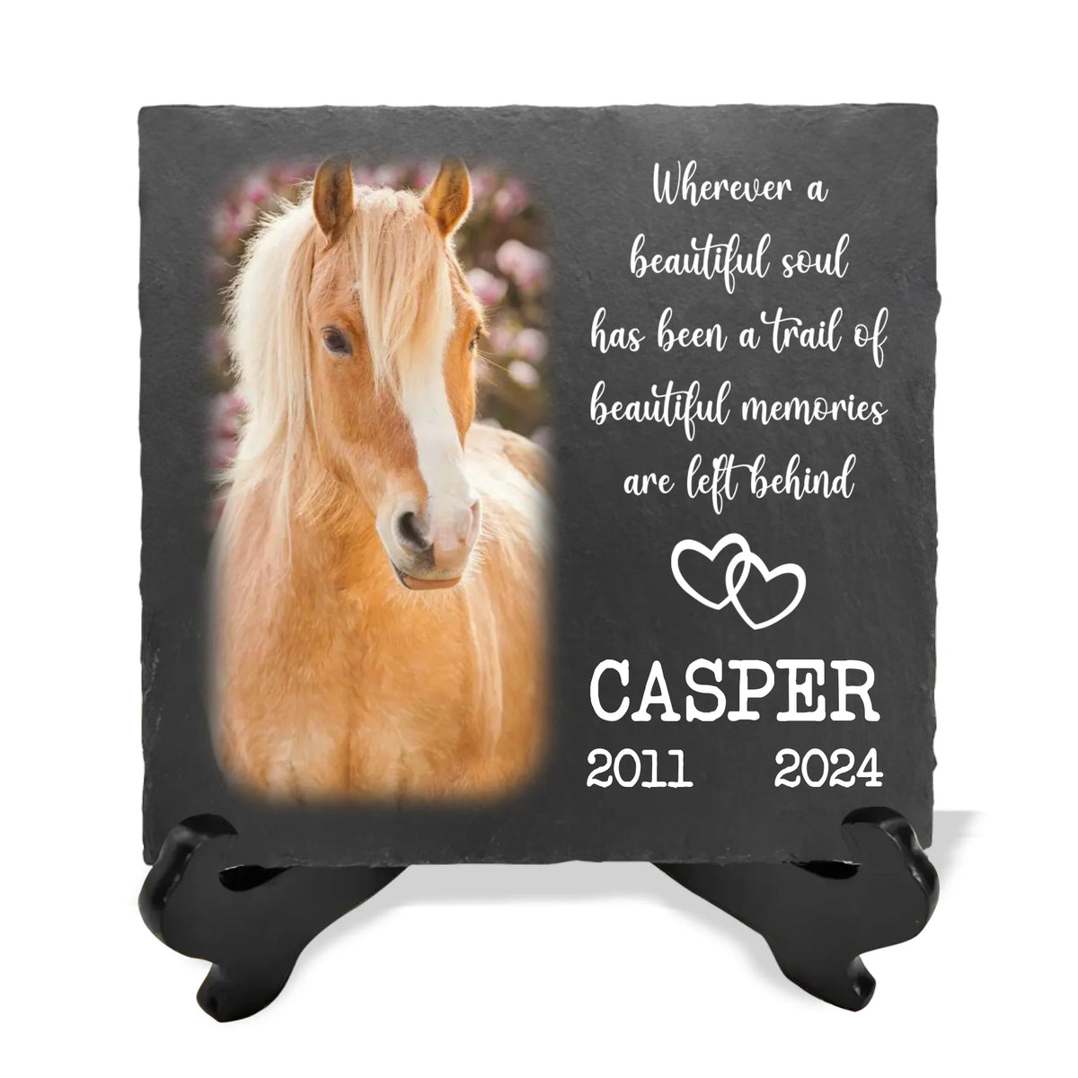 Beautiful Memories Are Left Behind - Personalized Pony Horse Memorial Stone, Memorial Gift for Loss of Horse - MS80