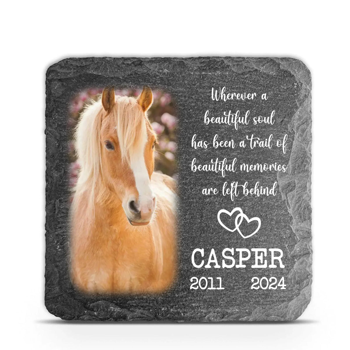 Beautiful Memories Are Left Behind - Personalized Pony Horse Memorial Stone, Memorial Gift for Loss of Horse - MS80