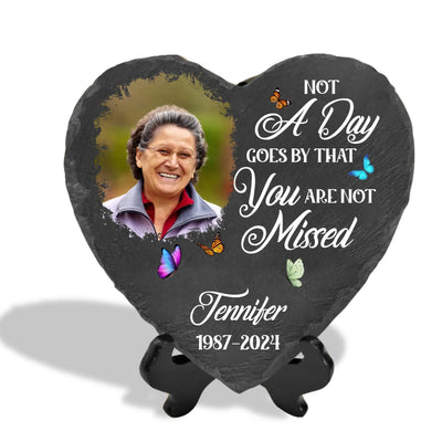 Not A Day Goes By That You Are Not Missed - Personalized Memorial Garden Stone - MS82