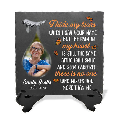 I Hide My Tears When I Say Your Name - Personalized Memorial Stone, Memorial Gift - MS08TL
