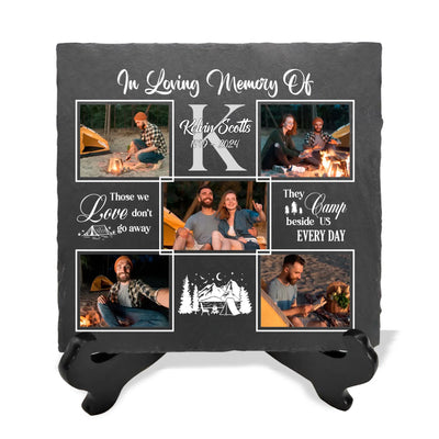 Camping Memorial They Camp Beside Us Every Day - Personalized Memorial Stone, Camping Memorial Gift - MS03AN