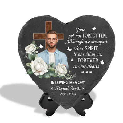 Although We Are Apart Your Spirit Lives Within Me - Personalized Stone, Memorial Gift - MS91