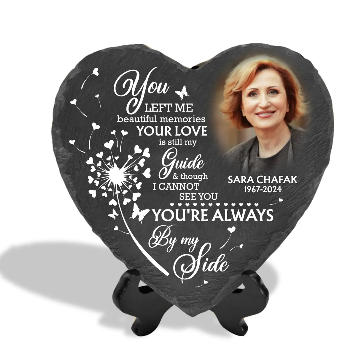 You Left Me Beautiful Memories Your Love Is Still My Guide &amp; Though - Personalized Memorial Stone - MS137TL