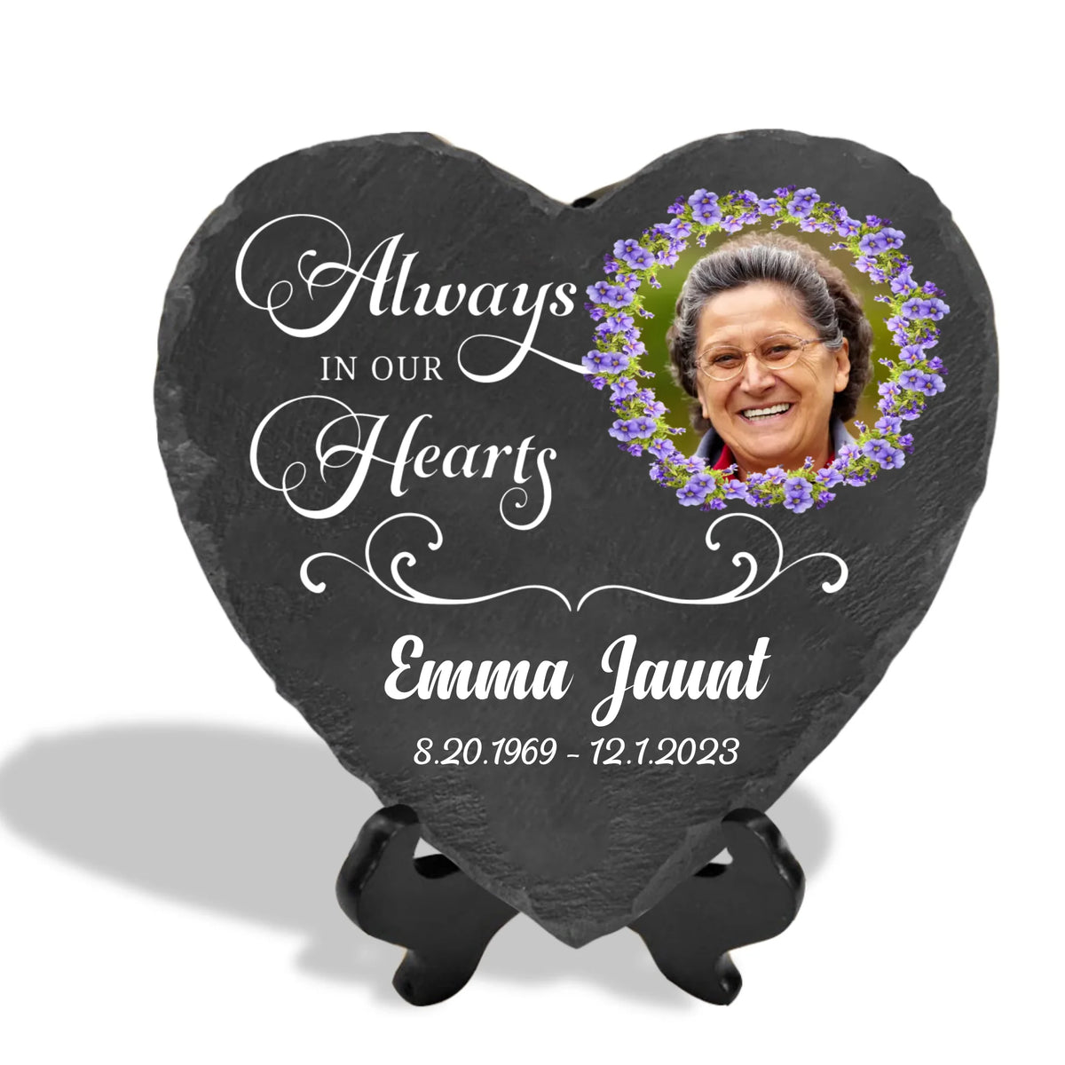 Always In Our Hearts - Personalized Memorial Stone, Memorial Gift - MS66