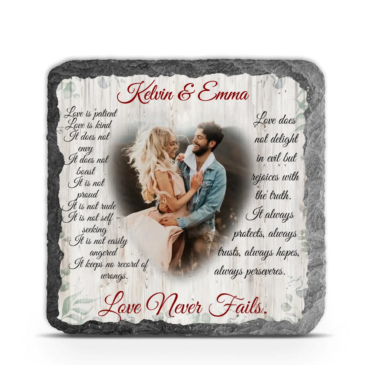 Love Is Patient Love Is Kind - Personalized Stone, Stone Gift For Couple - MS69