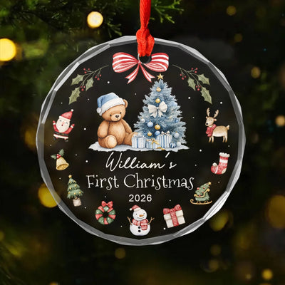 This Year Is My First Christmas - Personalized Glass Ornament, Custom Baby Name Christmas Ornament, Gift For New Baby