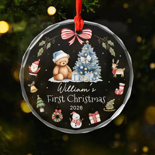 This Year Is My First Christmas - Personalized Glass Ornament, Custom Baby Name Christmas Ornament, Gift For New Baby