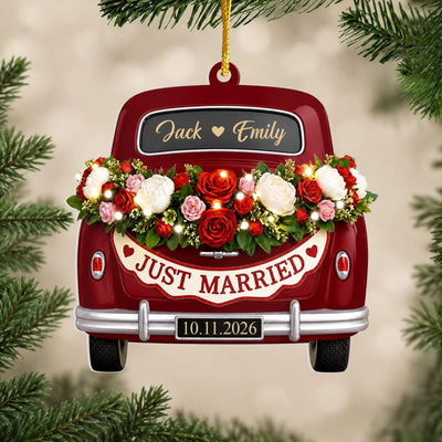 The Year We Just Married - Personalized Ornament, Custom Name and Date Anniversary Ornament, Gift For Wife Husband
