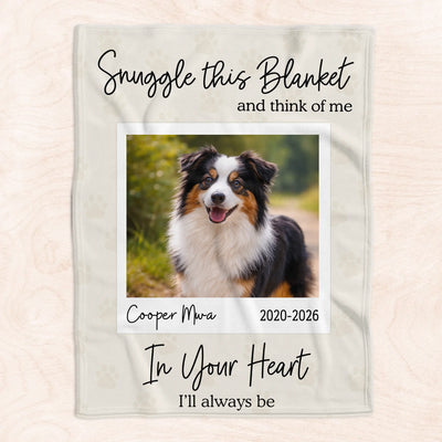 Snuggle It If You Miss Me - Personalized Blanket, Custom Name And Photo Pet Blanket, Memorial Pet Gift