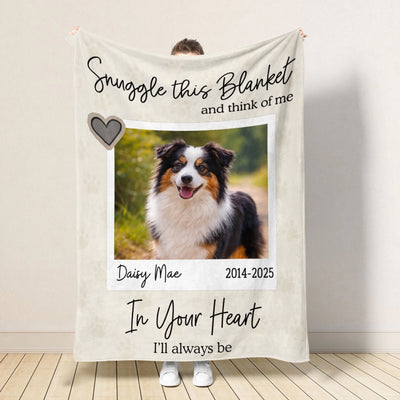 Snuggle It If You Miss Me - Personalized Blanket, Custom Name And Photo Pet Blanket, Memorial Pet Gift