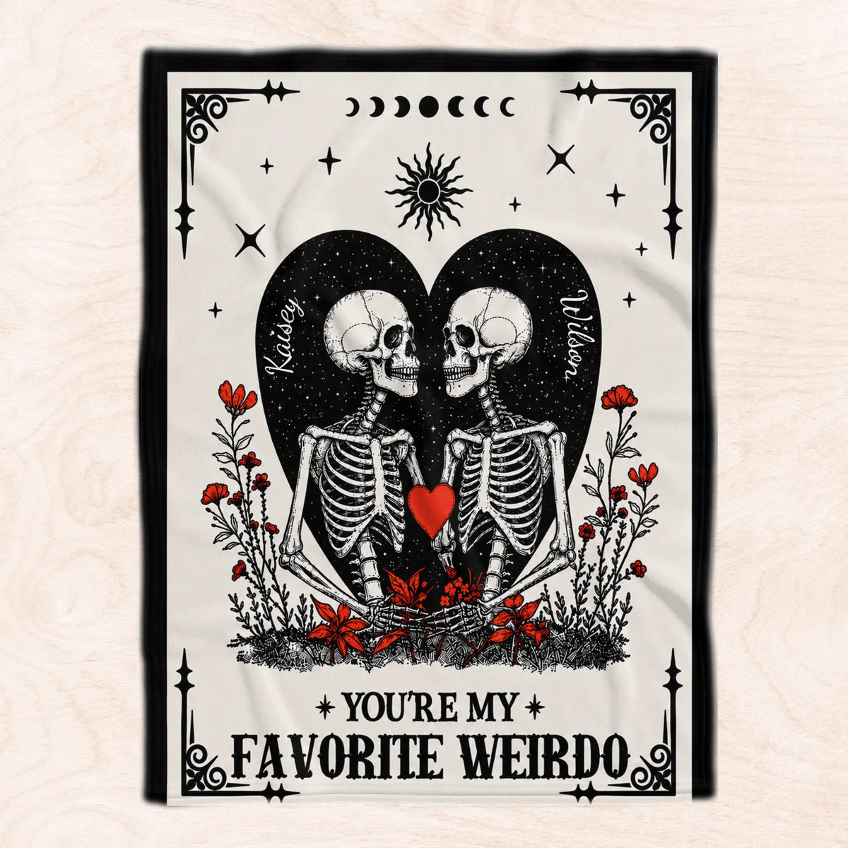 You're My Favorite Weirdo - Personalized Blanket, Custom Couple Name Blanket, Gift For Couple In Halloween