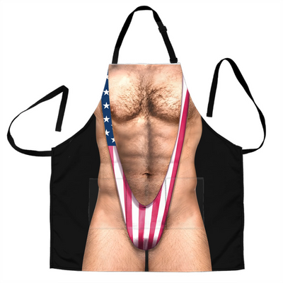 Hot Stuff On The Grill - Personalized Apron, Funny Hairy Body BBQ Gift, Funny Gift