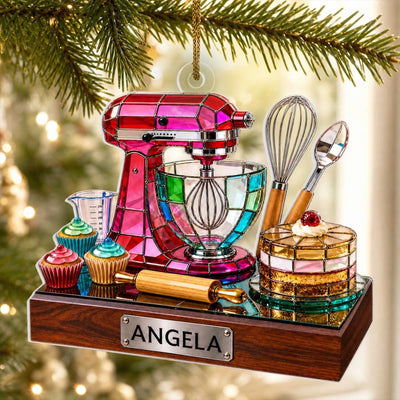 Life Is Better With Butter & Sugar - Personalized Acrylic Ornament, Colorful Acrylic Kitchen Decor With Custom Name