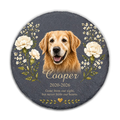 Gone From Our Sight But Never From Our Hearts - Personalized Memorial Stone, Memorial Gift For Loss Of Pet