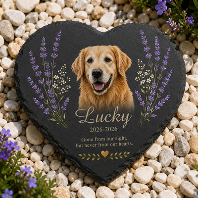 Gone From Our Sight But Never From Our Hearts - Personalized Memorial Stone, Memorial Gift For Loss Of Pet