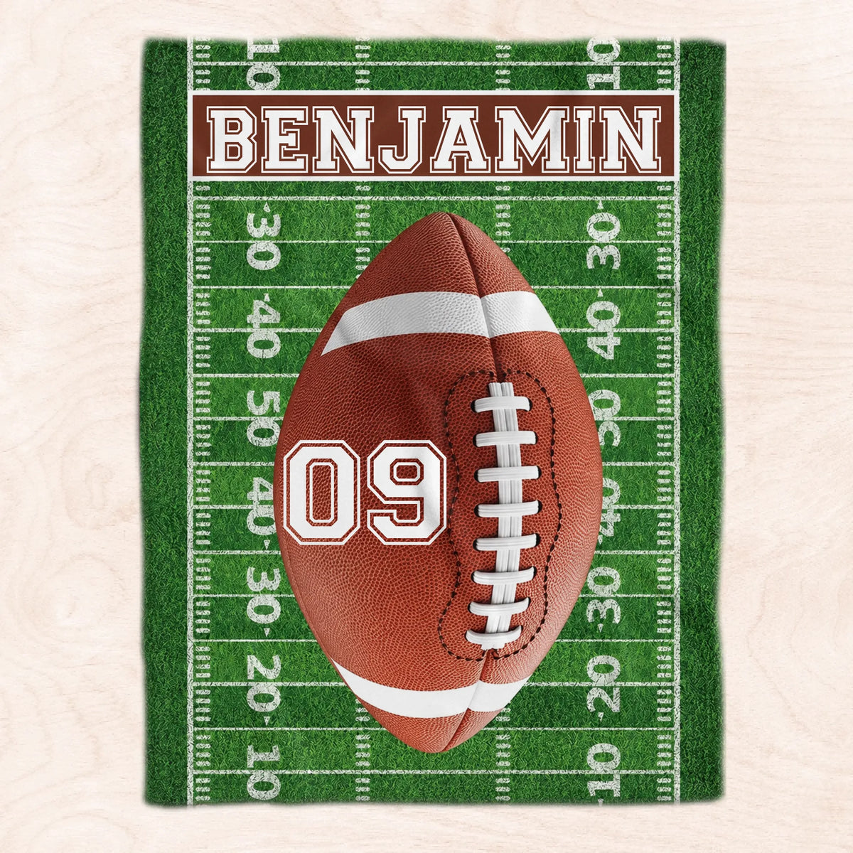 Tis The Game Day - Personalized Blanket, Custom Name and Player Number Football Blanket, Cozy Throw-Game Day Gift