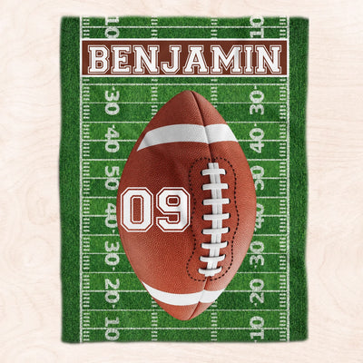 Tis The Game Day - Personalized Blanket, Custom Name and Player Number Football Blanket, Cozy Throw-Game Day Gift