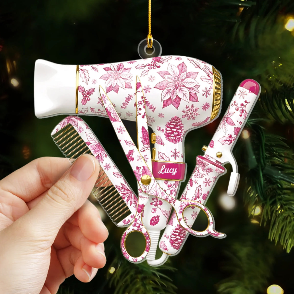 Hairdresser Christmas Ornament – Personalized Acrylic Ornament, Unique Gift For Salon &amp; Beauty Lovers