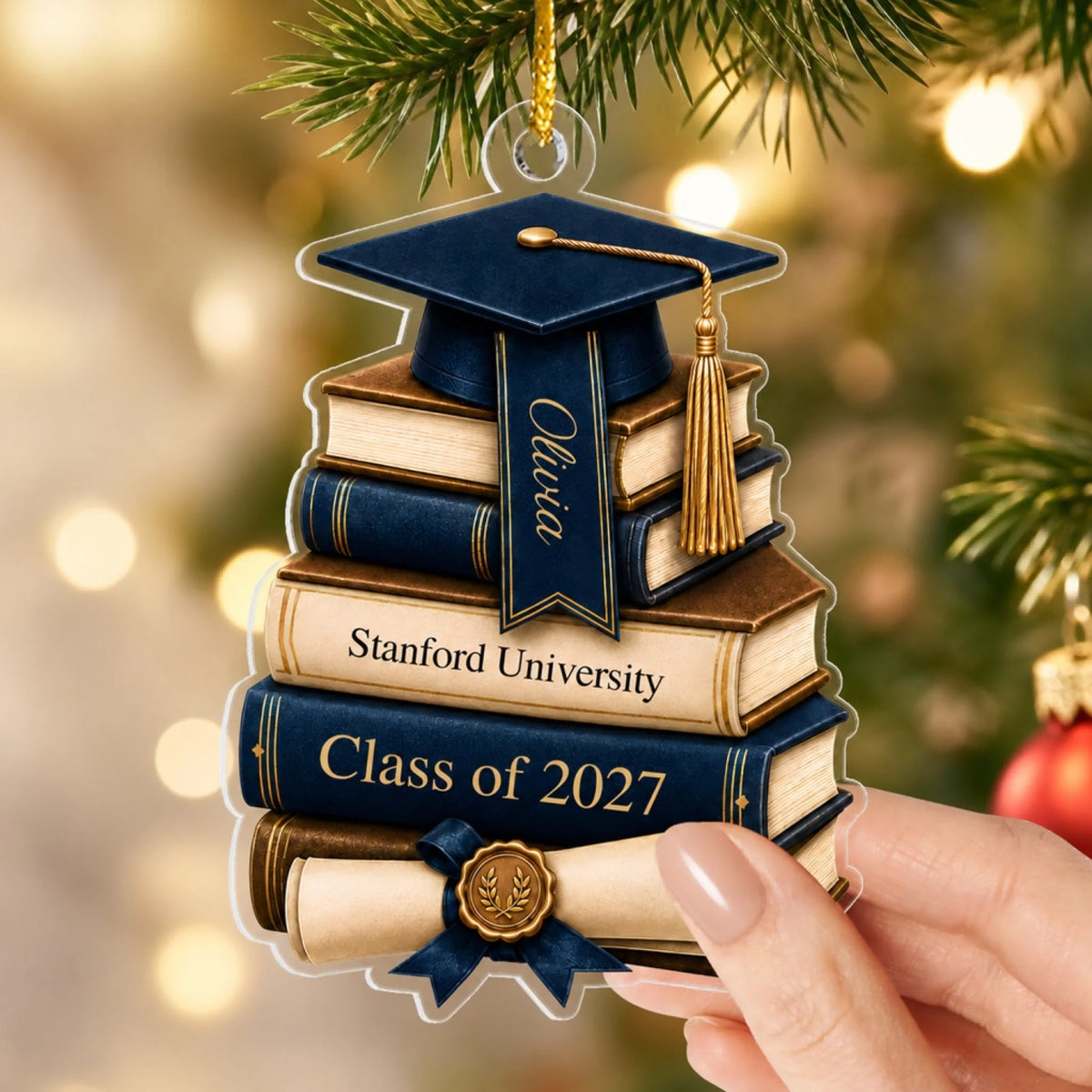 A Meaningful Gift For The Journey Ahead - Personalized Acrylic Ornament, Graduation Gift, Class Of 2027, Graduation Ornament