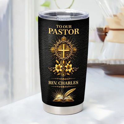 Thank You Pastor - Personalized Tumbler, Pastor Appreciation Gift, Christian Gift for Pastor