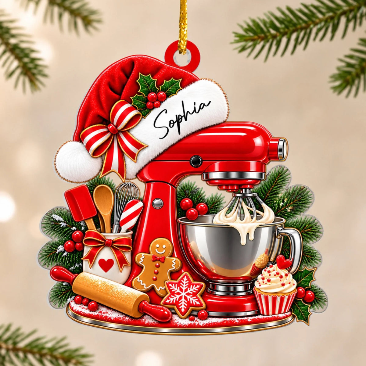 Just A Girl Who Loves Baking -Personalized Mixer Christmas Ornament, Custom Kitchen Mixer Ornament, Baking Gift for Mom, Baker Christmas Gift, Stand Mixer Ornament