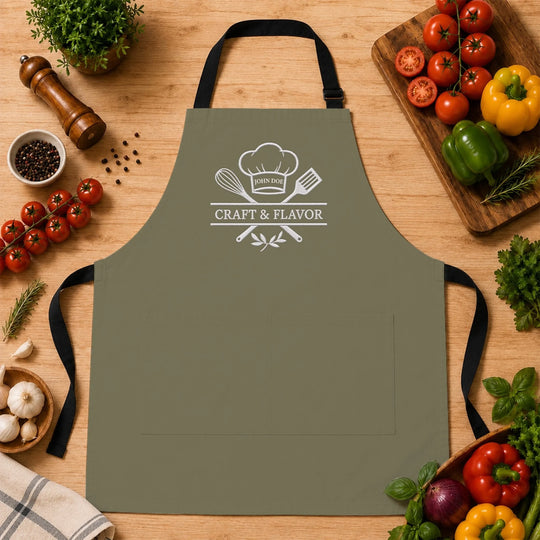 Craft & Flavor - Personalized Apron, Gift For Him, Baking Lovers Gift