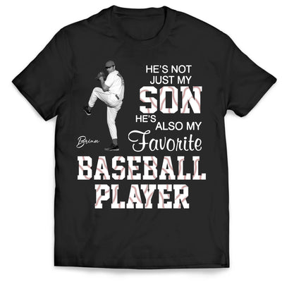 Favorite Baseball Player Grandson - Personalized T-Shirt, Custom Photo Baseball T-Shirt, Proud Grandma Gift, Baseball Fan Gift