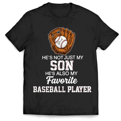 My Grandson My Favorite Baseball Player - Personalized T-Shirt. Proud Grandma Of A Baseball Player