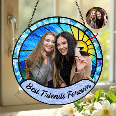 Soul Sister Forever - Personalized Window Stained Glass, Gift For Friend, Family