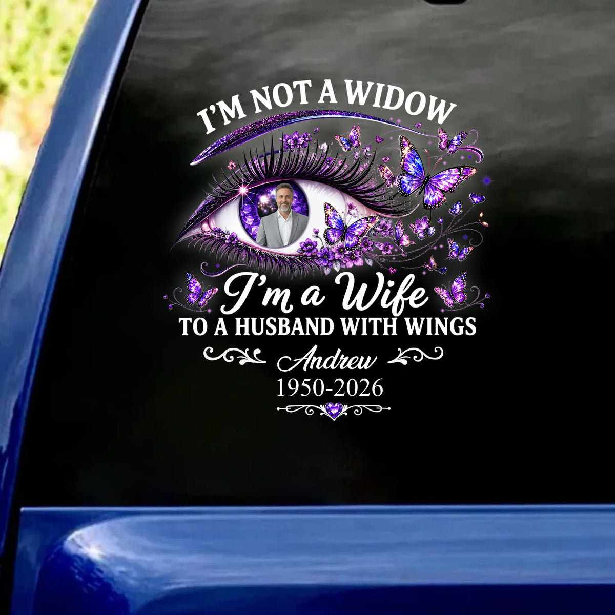 I'm A Wife To A Husband With Wings - Personalized Decal, Memorial Gift For Loss Of Loved One