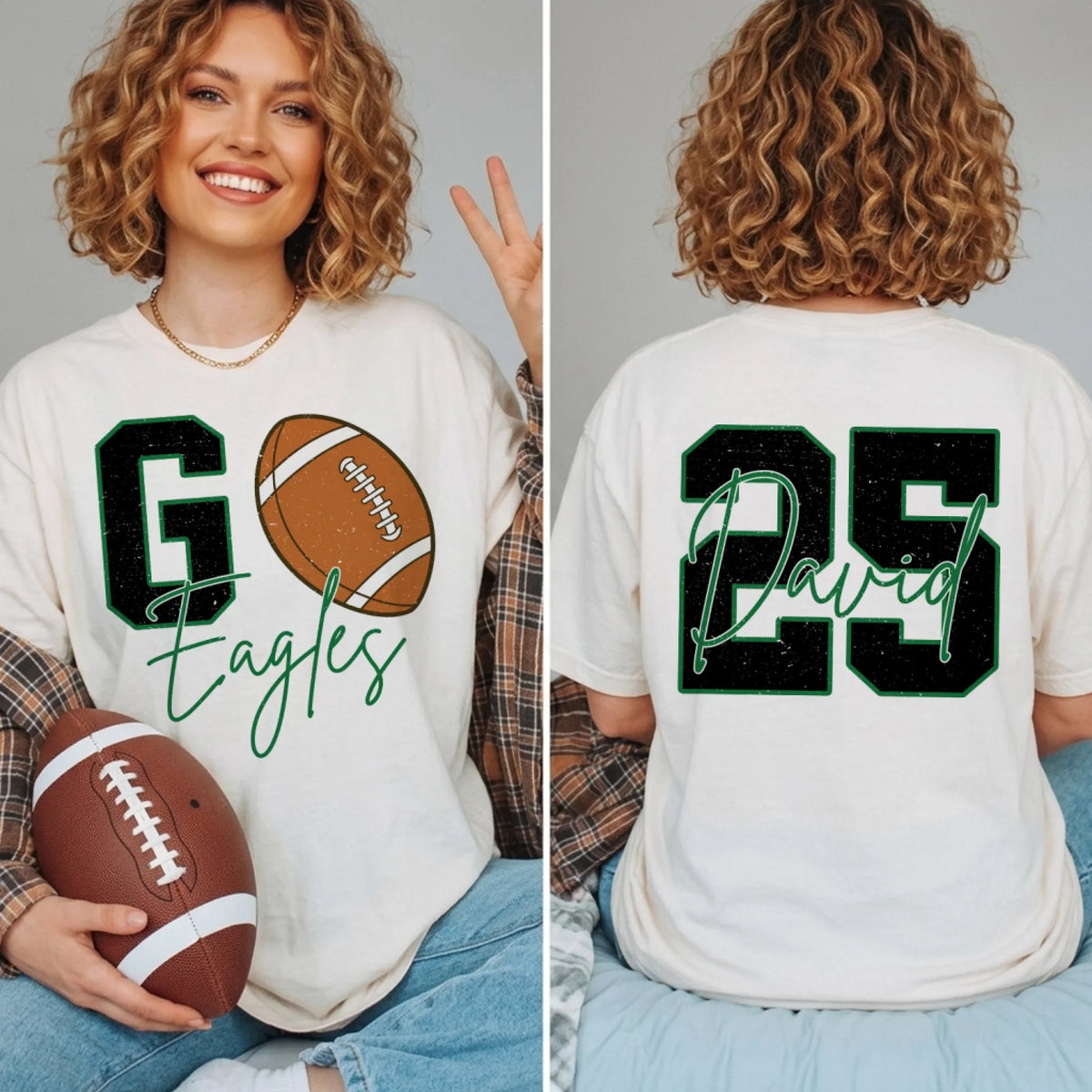 It's Football SeaSon- Personalized Shirt, Custom Football Shirt, Football Mom Shirt with Kids Name and Jersey Number, Football Season Mama Gifts